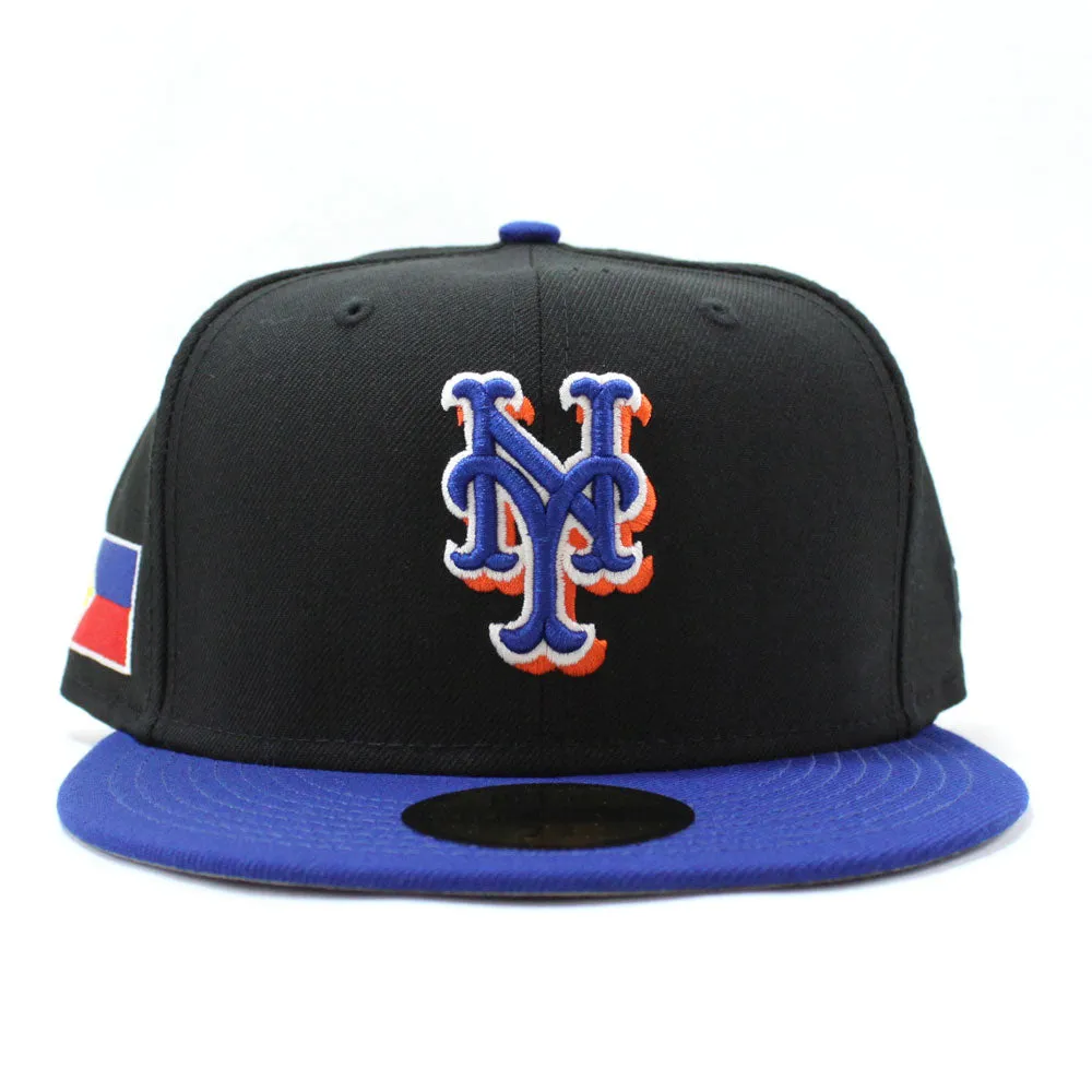 New York Mets Flag of the Philippines New Era 59Fifty Fitted Hat (Black Blue Grey Under Brim)