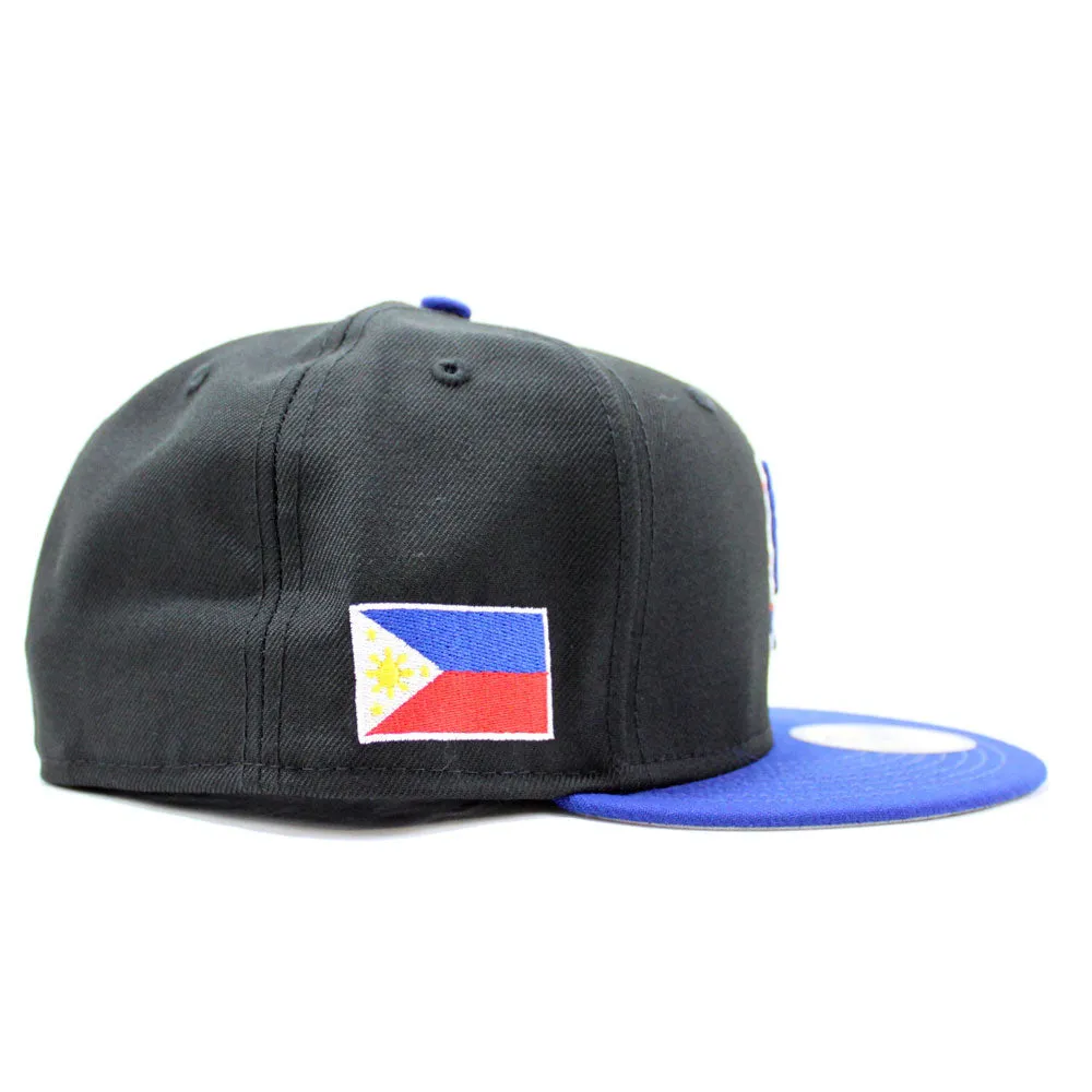 New York Mets Flag of the Philippines New Era 59Fifty Fitted Hat (Black Blue Grey Under Brim)