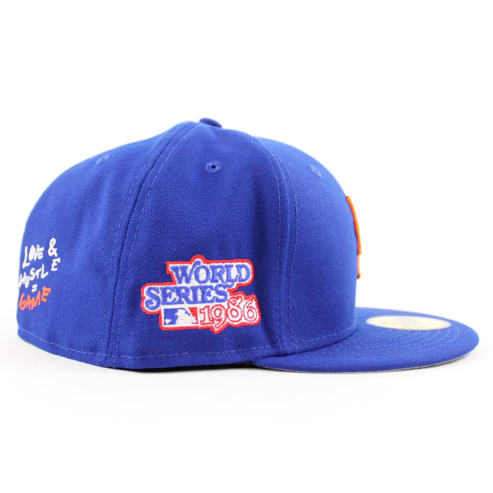 New York Mets TEAM HEART 1986 World Series New Era 59Fifty Fitted Hat (Team Color Gray Under Brim)