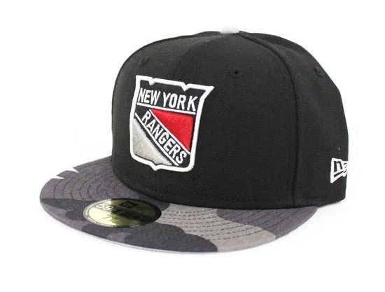 New York Rangers New Era 59Fifty Fitted Hat (Camouflage Jet Black Air Foamposite One Urban Fighter)-8
