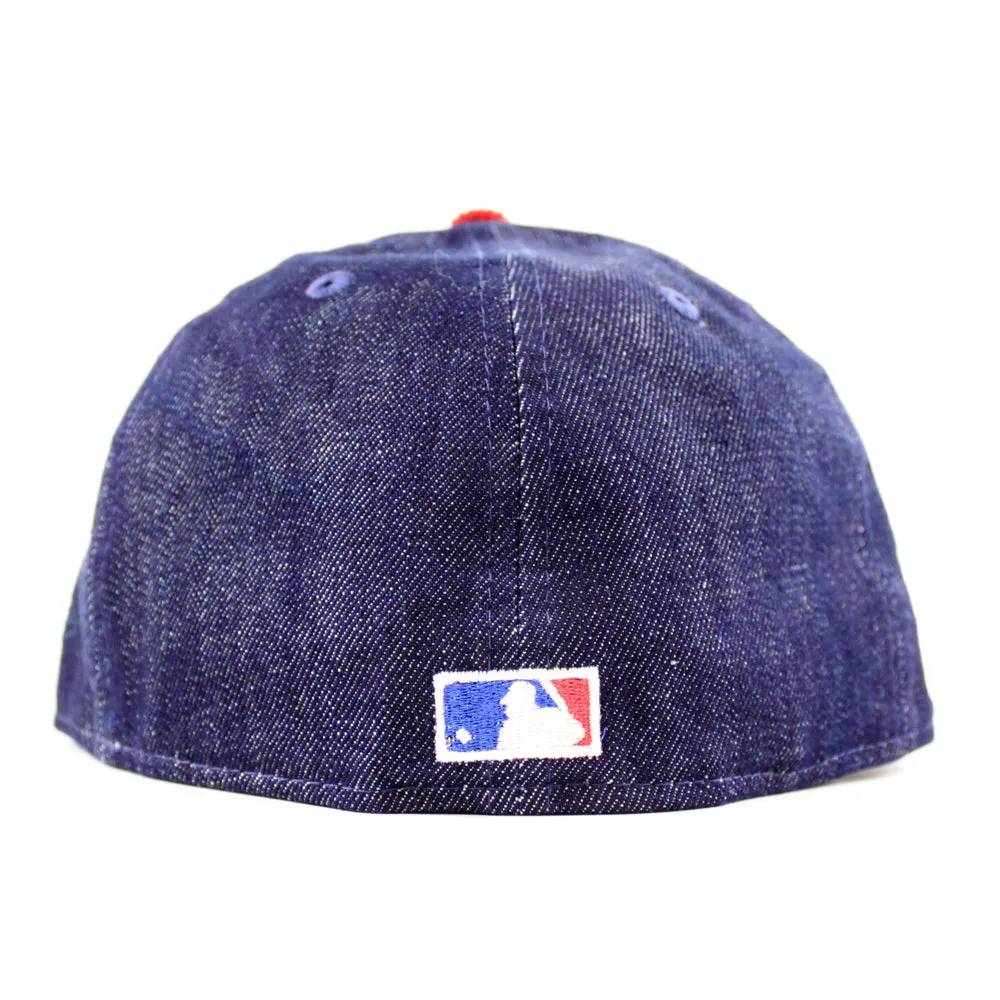 New York Yankees 1999 World Series New Era 59Fifty Fitted Hat (Navy Denim Scarlet Corduroy Green Under Brim)