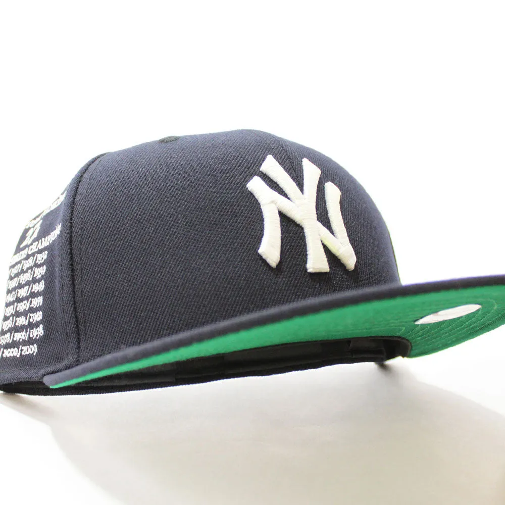 New York Yankees 27x World Series Champions New Era 59Fifty Fitted Hat (Glow in the Dark Navy Green Under Brim)