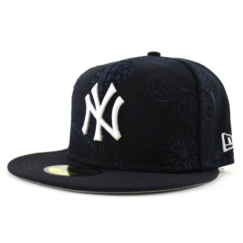 New York Yankees MLBSWIRL New Era 59Fifty Fitted Hat (Navy Gray Under Brim)