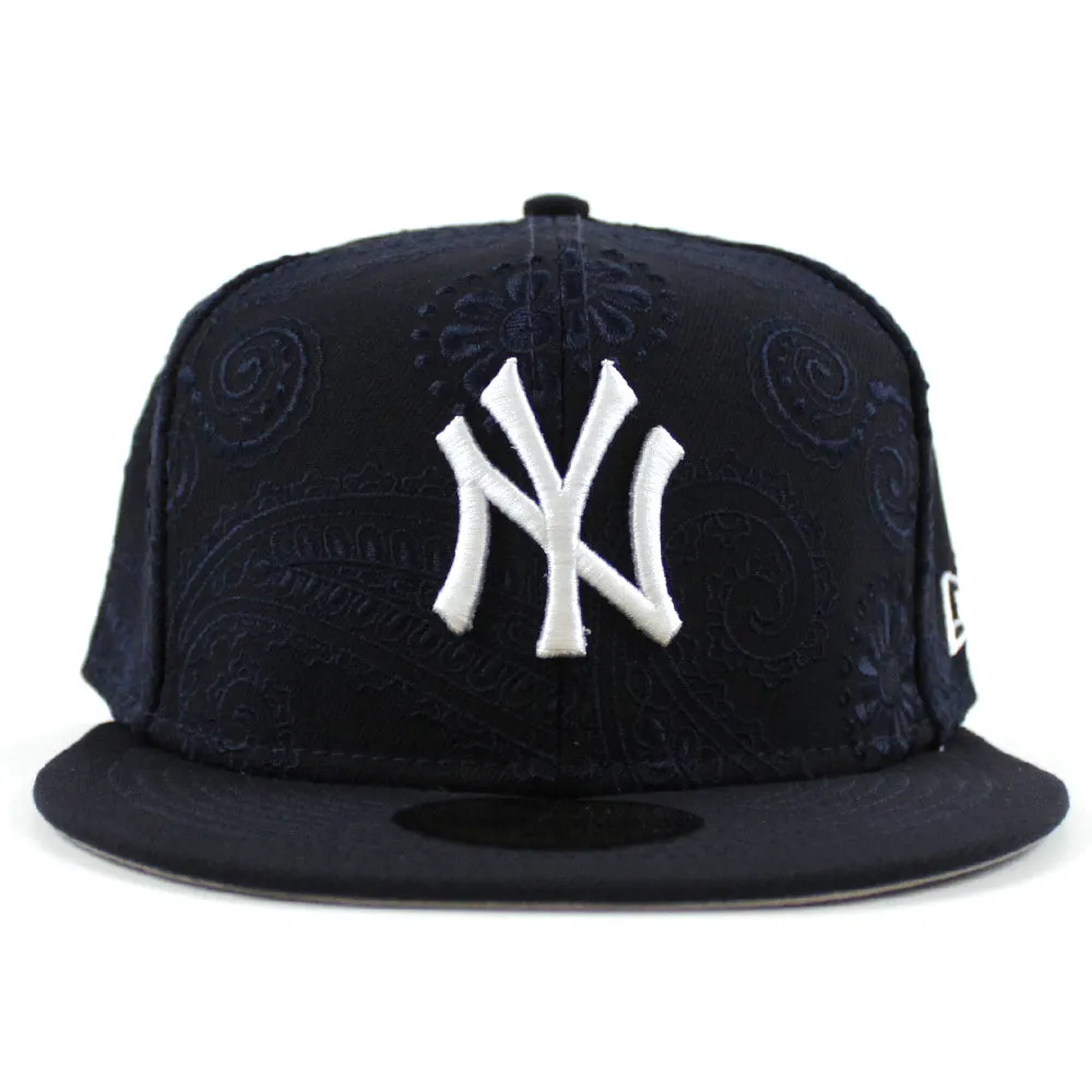 New York Yankees MLBSWIRL New Era 59Fifty Fitted Hat (Navy Gray Under Brim)