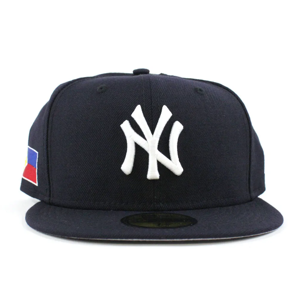 New York Yankees PHILIPPINES FLAG New Era 59Fifty Fitted Hat (Navy Gray Under Brim)