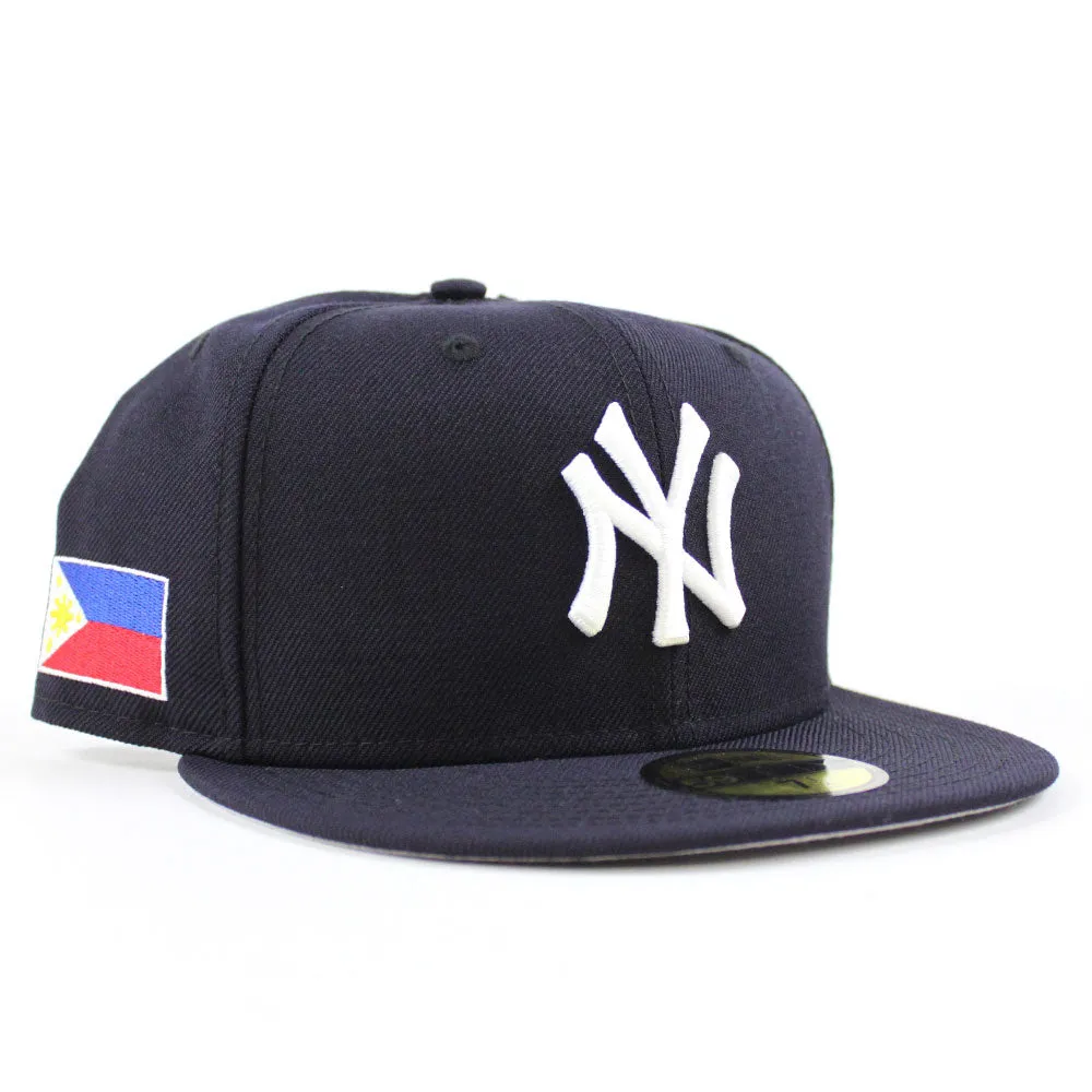 New York Yankees PHILIPPINES FLAG New Era 59Fifty Fitted Hat (Navy Gray Under Brim)