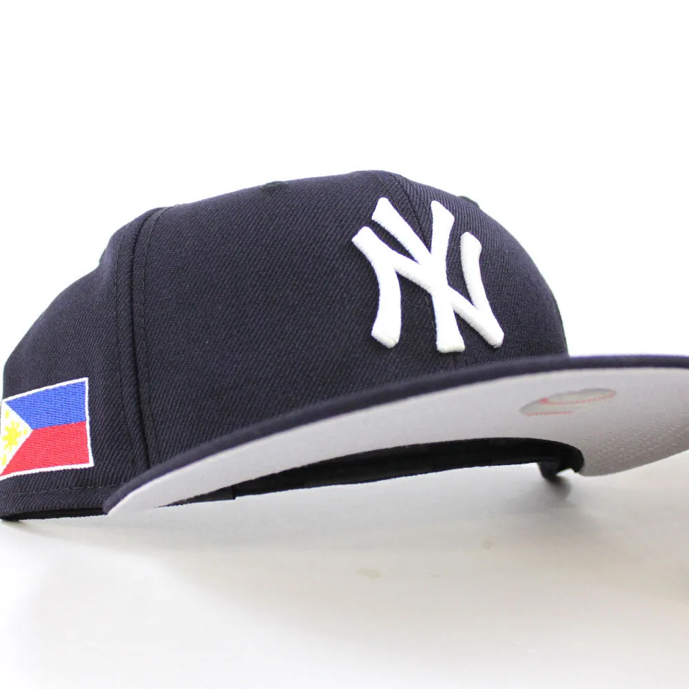 New York Yankees PHILIPPINES FLAG New Era 59Fifty Fitted Hat (Navy Gray Under Brim)
