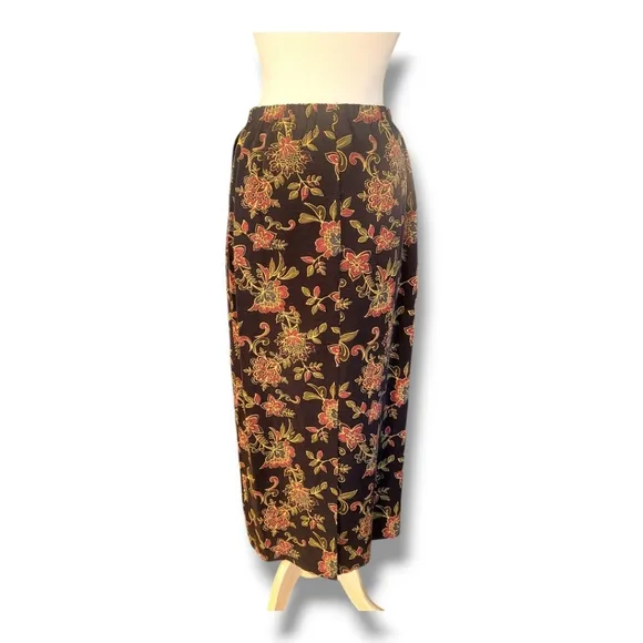 Nomadic Traders Silk/Linen Floral Maxi Skirt. Size M