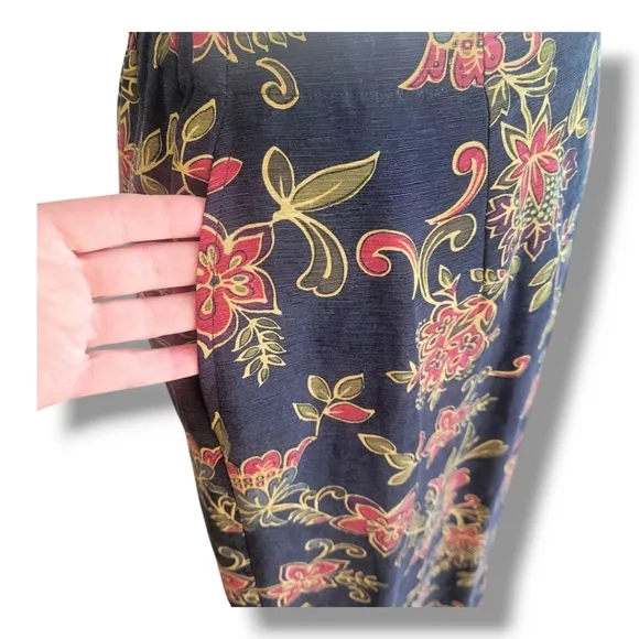 Nomadic Traders Silk/Linen Floral Maxi Skirt. Size M