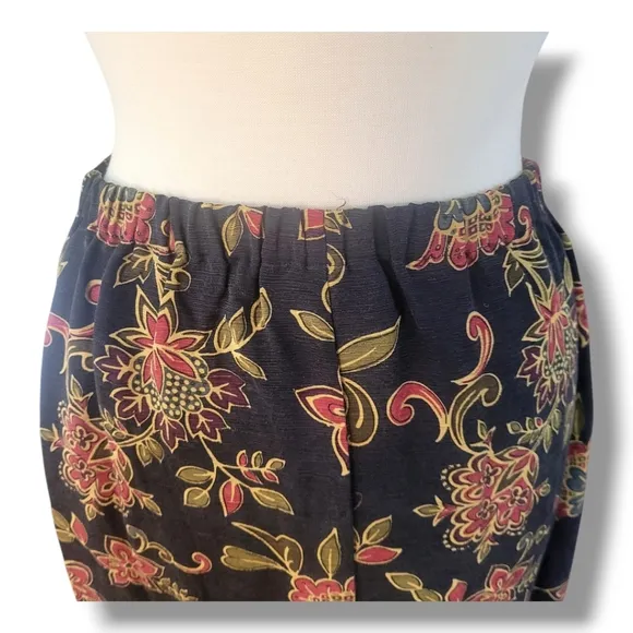 Nomadic Traders Silk/Linen Floral Maxi Skirt. Size M