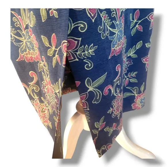 Nomadic Traders Silk/Linen Floral Maxi Skirt. Size M