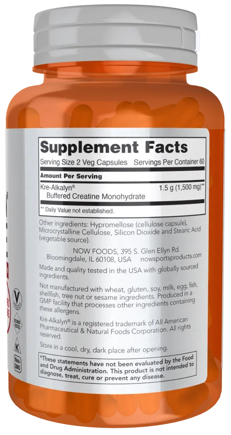 NOW Foods Kre-Alkalyn Creatine 240 Capsules