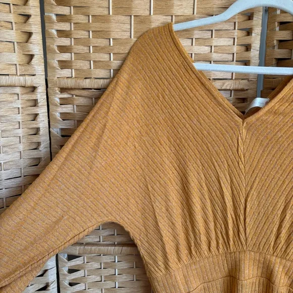 NWT Anthropologie Daily Practice Barre Midi Dress Honey Yellow Womens Medium