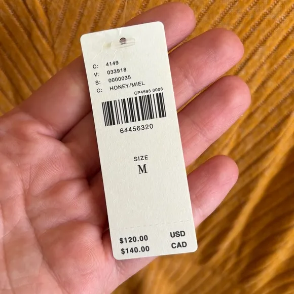NWT Anthropologie Daily Practice Barre Midi Dress Honey Yellow Womens Medium
