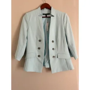 NWT White House Black Market Womens 8P Shoreline Sky Blue Career Blazer Lined
