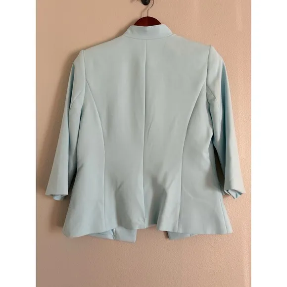 NWT White House Black Market Womens 8P Shoreline Sky Blue Career Blazer Lined