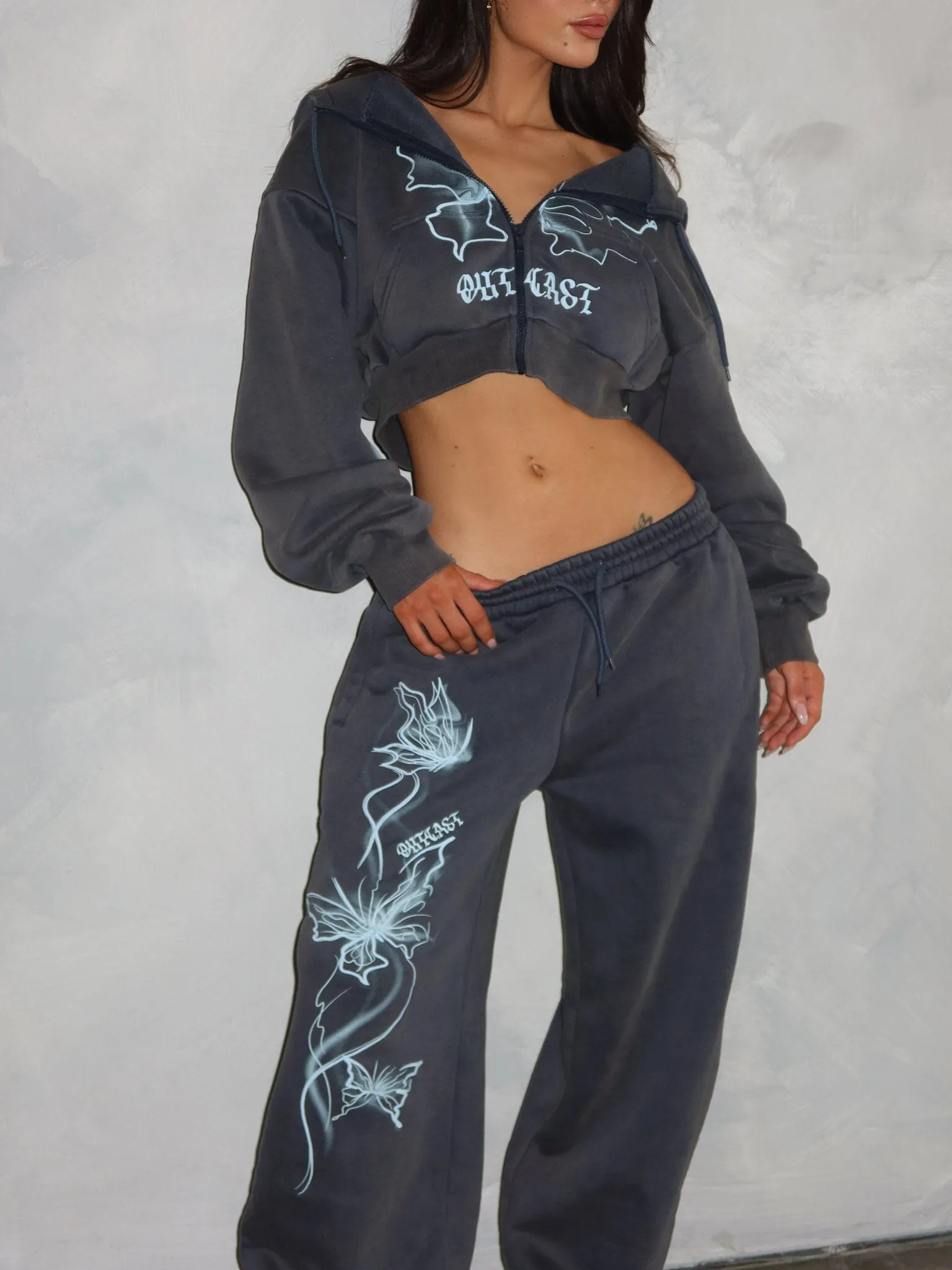 NYA CROPPED HOODIE VINTAGE NAVY