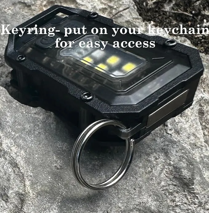O' Brothers Outdoors Emergency Survival Small EDC Portable Keychain Flashlight LED for Sports Camping Hiking Fishing, Black, mw-s9037