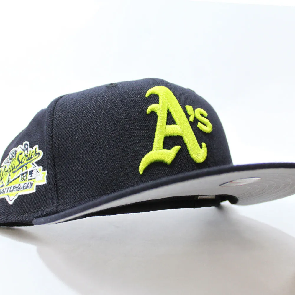 Oakland Athletics 1989 World Series Battle of The Bay New Era 59Fifty Fitted Hat (Navy Grey Under Brim)
