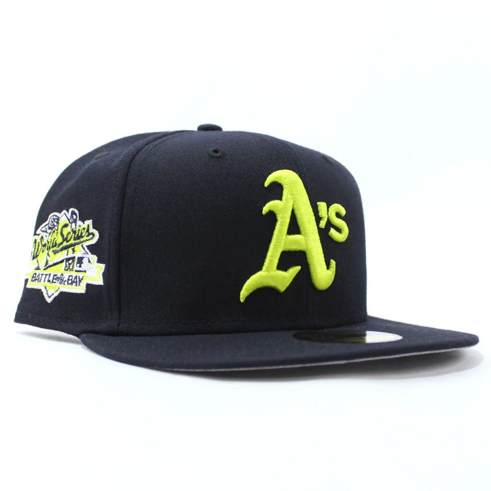 Oakland Athletics 1989 World Series Battle of The Bay New Era 59Fifty Fitted Hat (Navy Grey Under Brim)