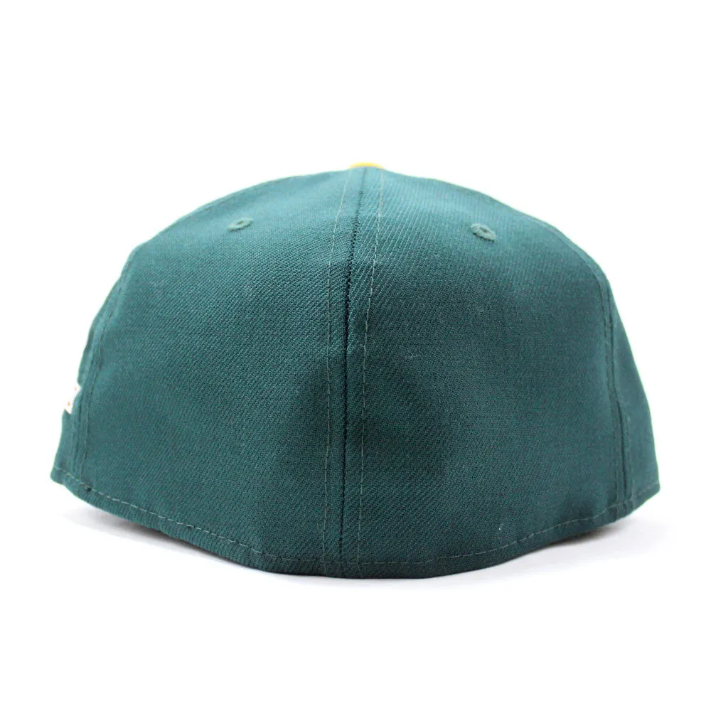 Oakland Athletics 1989 World Series New Era 59Fifty Fitted Hat (BATTLE OF THE BAY Green Yellow & Gray Under Brim)