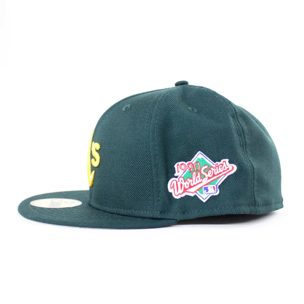 Oakland Athletics 1990 World Series New Era 59Fifty Fitted Hat (Gray Under Brim)