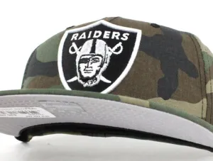 Oakland Raiders New Era 59Fifty Fitted Hat (Camouflage Gray Under Brim)