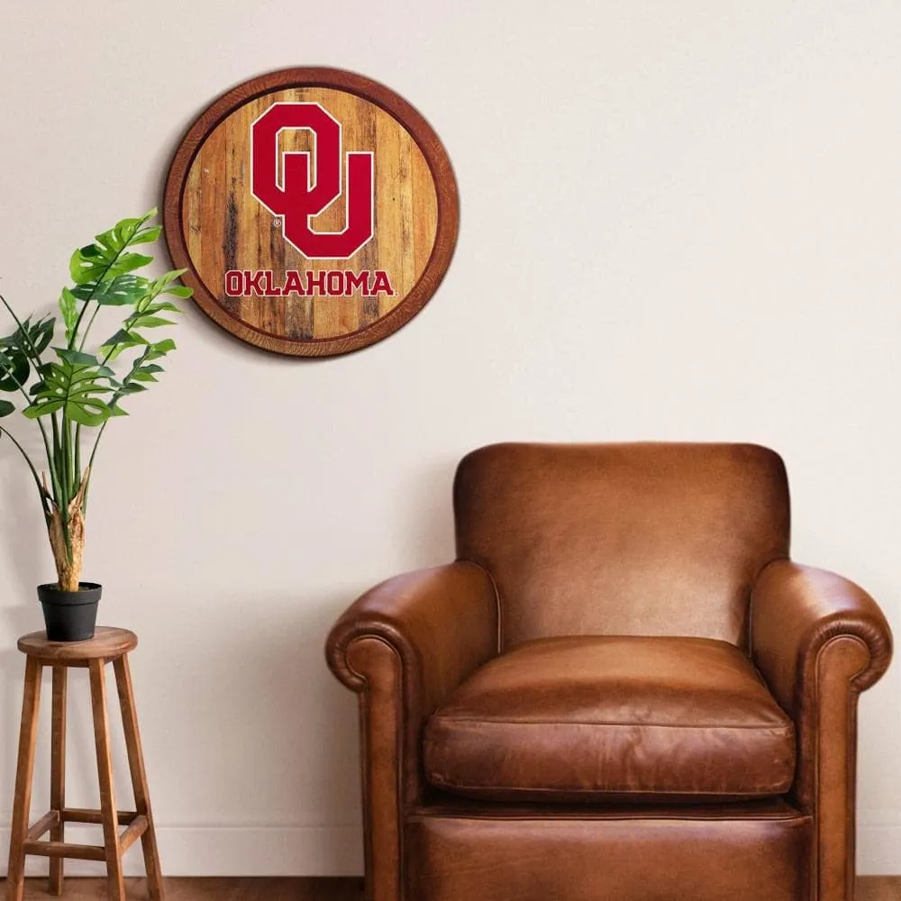 Oklahoma Sooners: "Faux" Barrel Top Sign