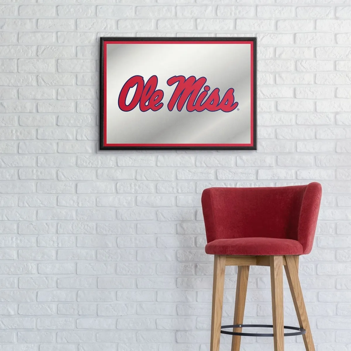 Ole Miss Rebels: Framed Mirrored Wall Sign
