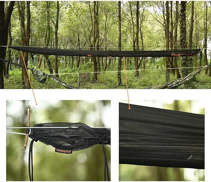 Onewind Hammock Tarp Sleeve 12ft, Polyester Mesh Sleeve Camping Tent Rain Fly for Tarp Easy Storage and Display, Hiking and Backpacking, Lightweight and Durable