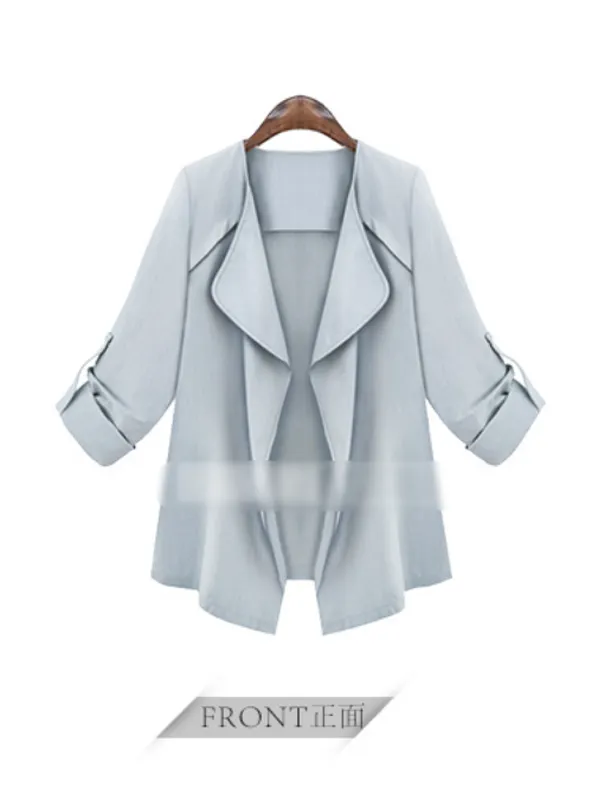 open front irregular hem jacket
