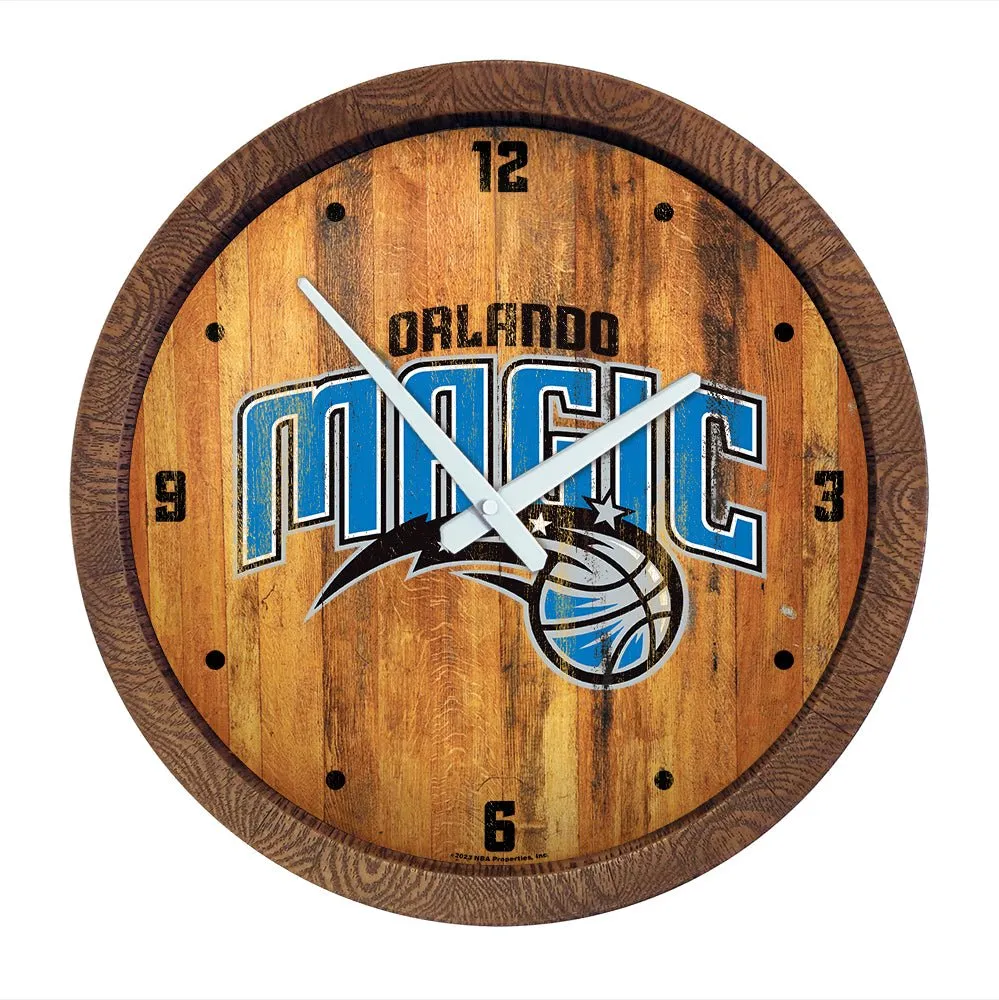 Orlando Magic: Logo - "Faux" Barrel Top Clock