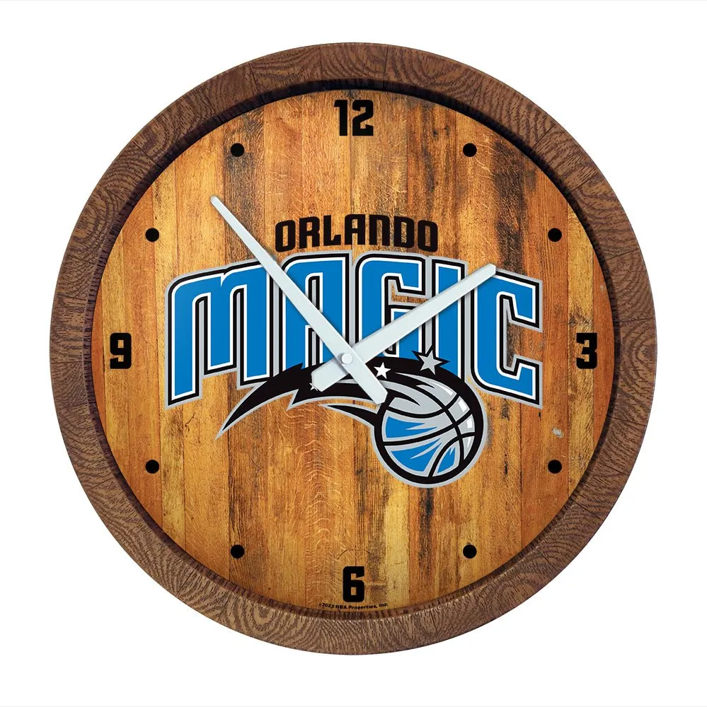 Orlando Magic: Logo - "Faux" Barrel Top Clock