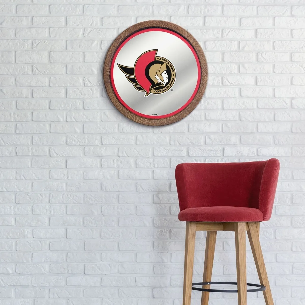 Ottawa Senators: Mirrored Barrel Top Wall Sign