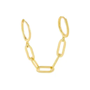 Oval Link Chain Huggie Earring