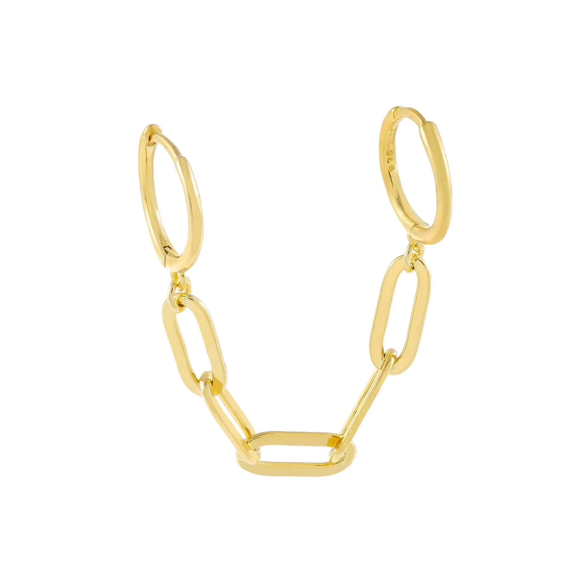 Oval Link Chain Huggie Earring