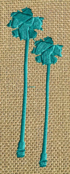 Palm Tree Pair EMBROIDERY DESIGN FILE - Instant download - Summer Beach Island Design element - Dst Hus Jef Pes Exp Vp3 formats