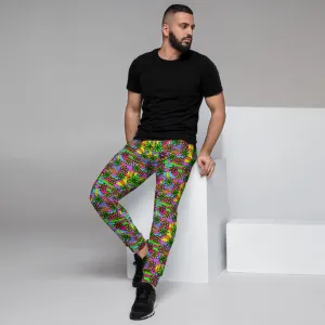 Patterned Men's Joggers | Multicoloured 60s Flower Power