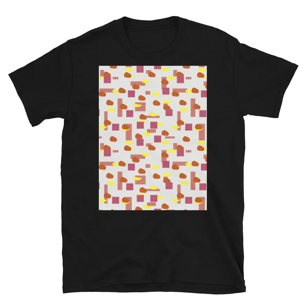 Patterned Short-Sleeve Unisex T-Shirt | 50s Style Yellow | Mid Century Geometric