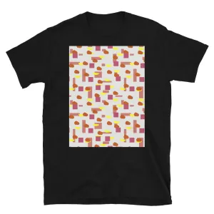 Patterned Short-Sleeve Unisex T-Shirt | 50s Style Yellow | Mid Century Geometric