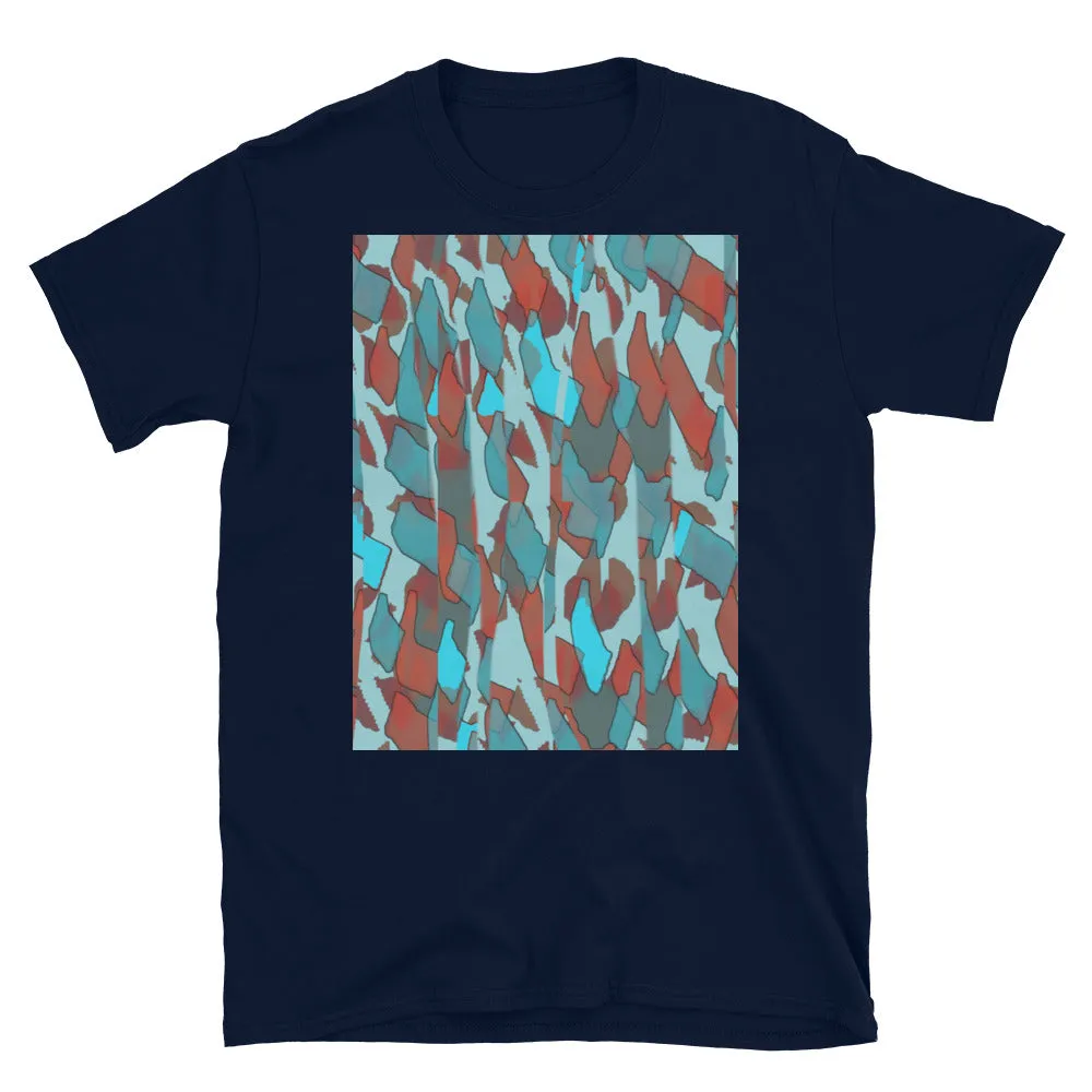 Patterned Short-Sleeve Unisex T-Shirt | Turquoise | Sunset Glitter Collection