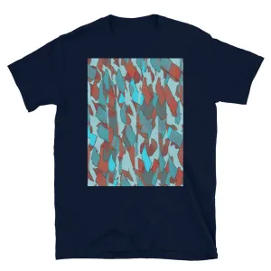 Patterned Short-Sleeve Unisex T-Shirt | Turquoise | Sunset Glitter Collection