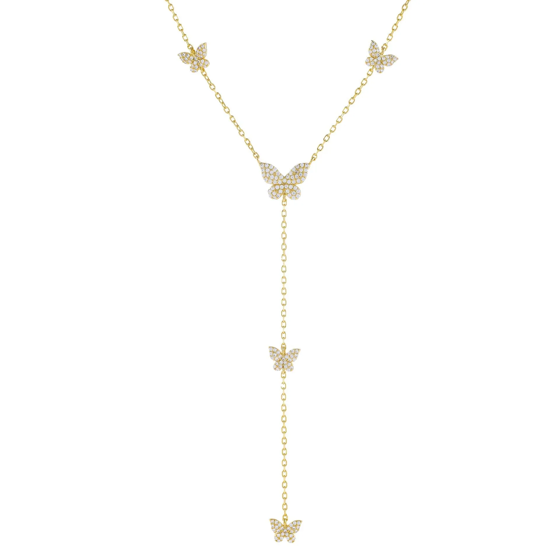 Pavé Butterfly Lariat