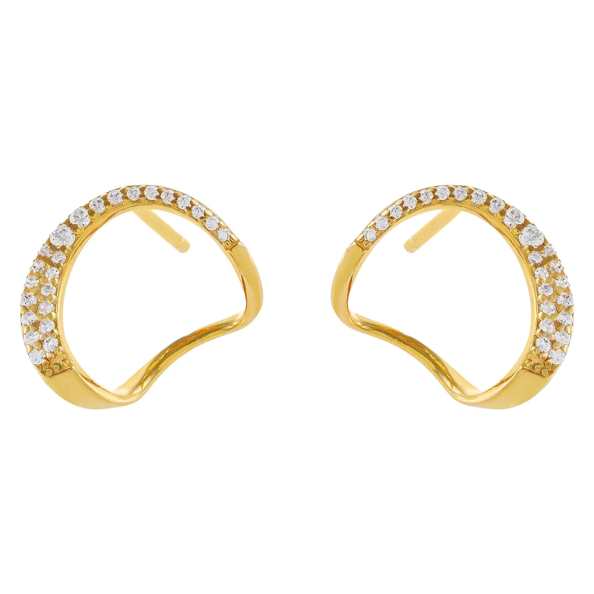 Pavé Open Circle Stud Earring