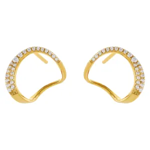 Pavé Open Circle Stud Earring
