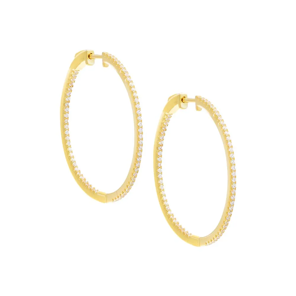 Pavé Round Hoop Earring