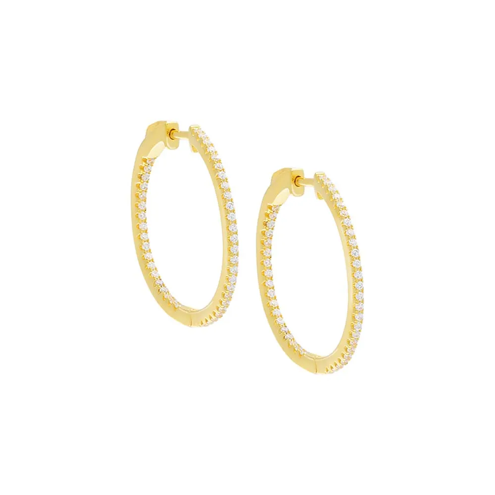 Pavé Round Hoop Earring