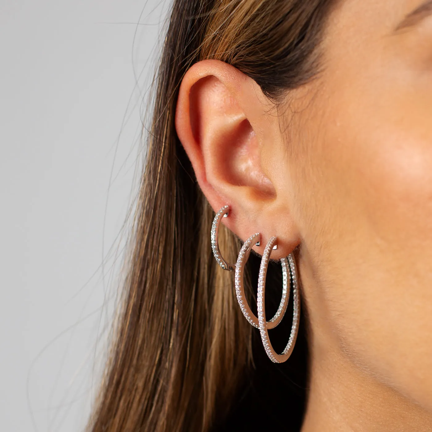 Pavé Round Hoop Earring