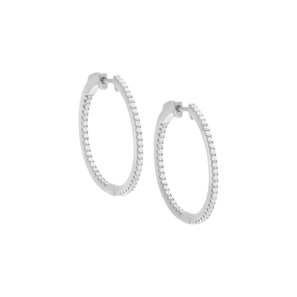Pavé Round Hoop Earring