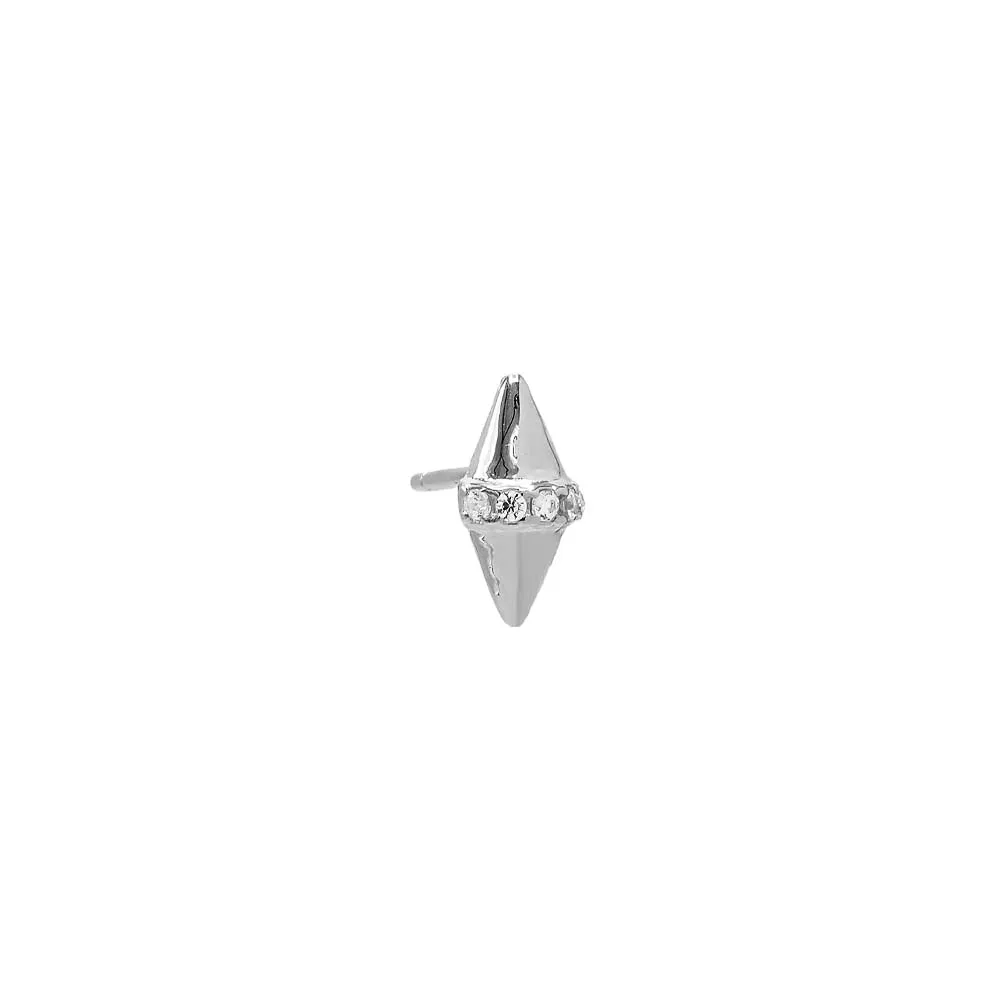 Pave Double Spike Stud Earring